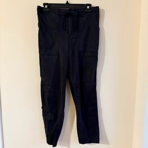 Lou & Grey Black Drawstring Straight Leg Pants Sz S